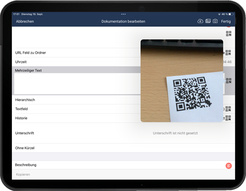 Neue Funktionen mobiPlan-App: QR-Code-Scanner